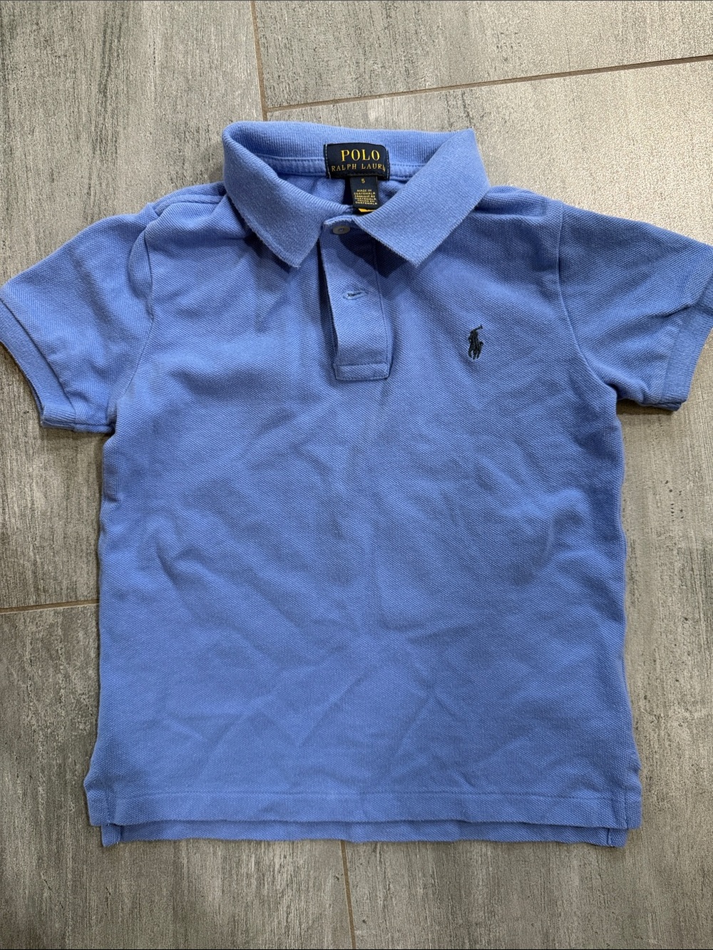 Polo by Ralph Lauren Light Blue Short Sleeve Kids Polo with Navy Pony